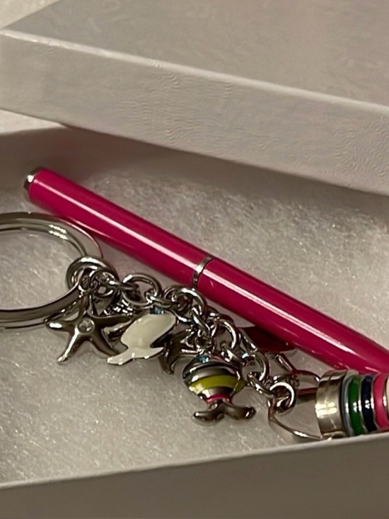 Coach Accessories - Coach Pink Charm Keychain & Pen